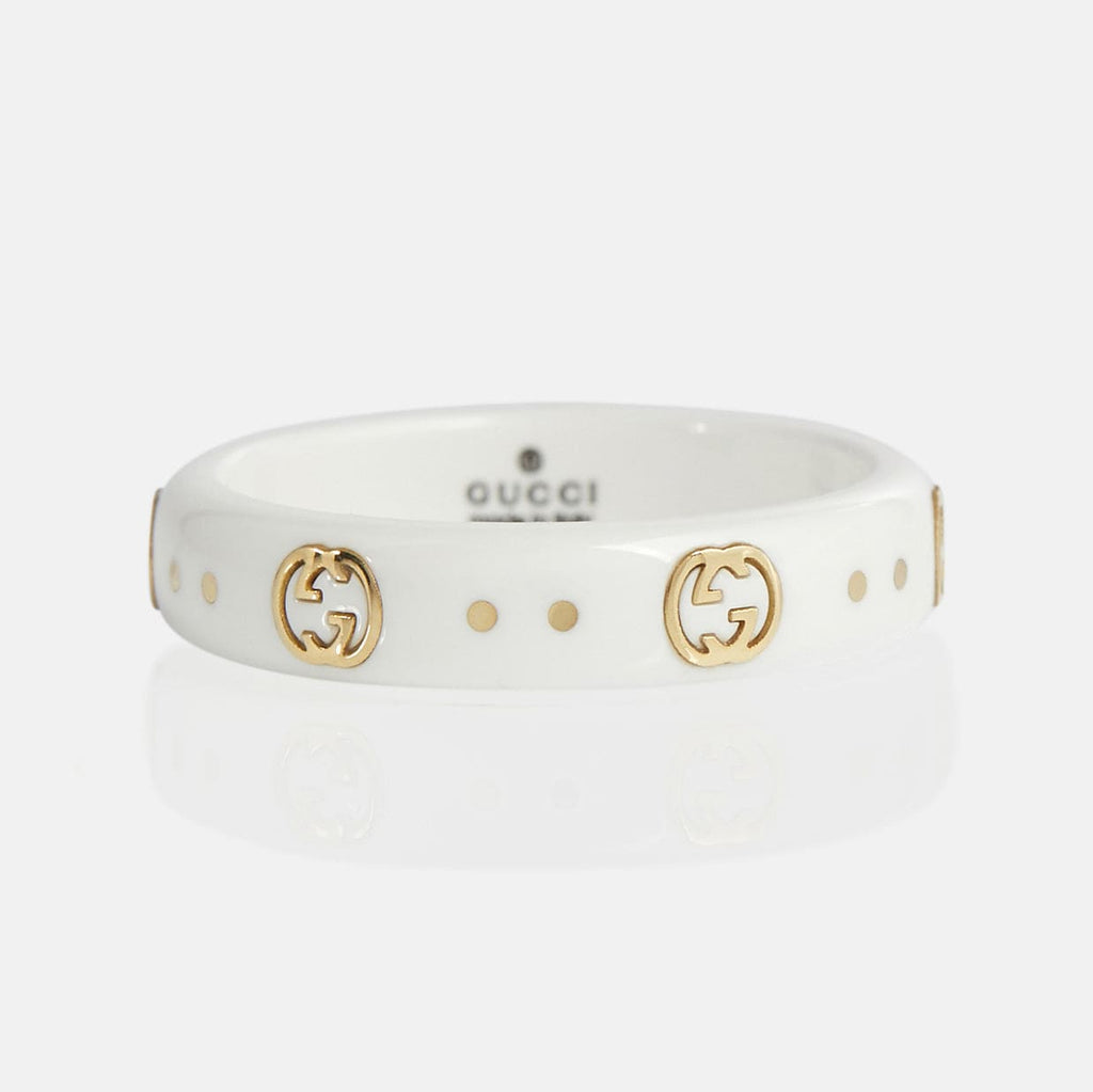 18K GG Icon White Zirconia Ring