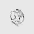 Double G Interlocking G Wide Open Ring