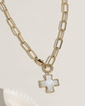 Pearl Chunky Cross Chain Necklace
