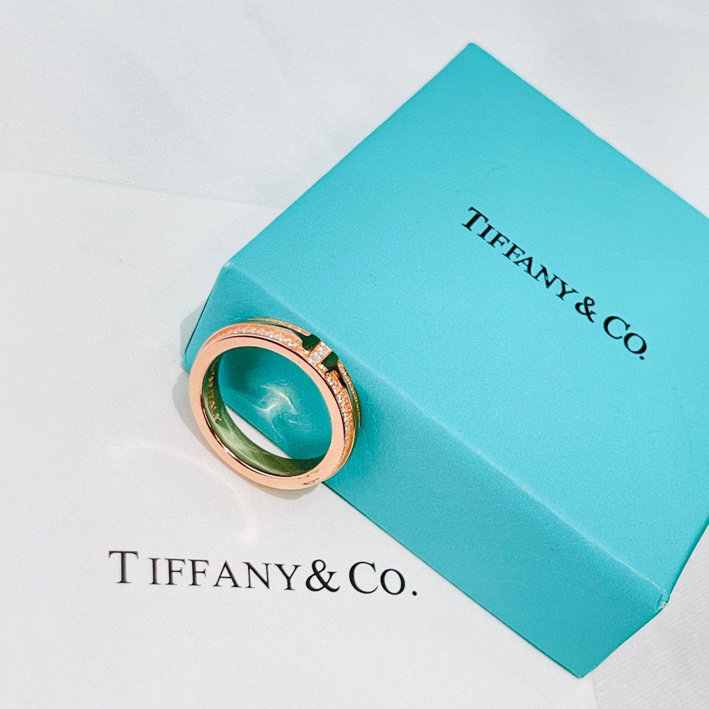 18K T Narrow Pave Diamond Ring